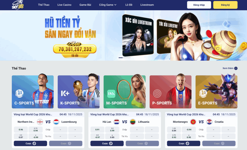 Khám Phá Sky88 - Nhà Cái Trực Tuyến Uy Tín Hàng Đầu