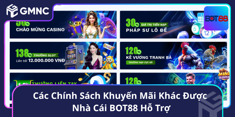 Các Chính Sách Khuyến Mãi Khác Được Nhà Cái BOT88 Hỗ Trợ