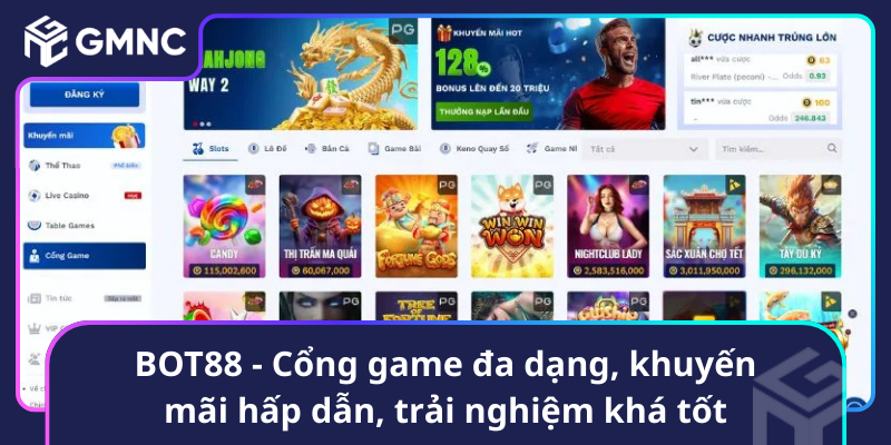 Bot88 Cong Game Da Dang Khuyen Mai Hap Dan Trai Nghiem Kha Tot